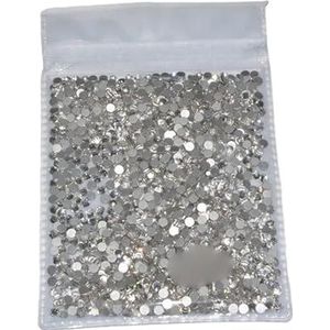 Glitter Crystal Nail Art Steentjes SS3-SS30 Plaksteen Clear Niet Hot Fix Steentjes Lijm Op Nail Art Decoraties-Clear SS12 1440pcs