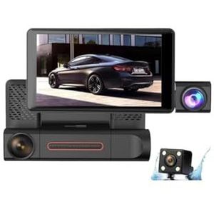 Omgekeerde Camera Achteruitrijcamera 1080P Dash Cam Voor Auto Camera Voor En Achter 3 Dvr Dashcam 24H Parking Monitor Kamera Video Registrator(A,32G)