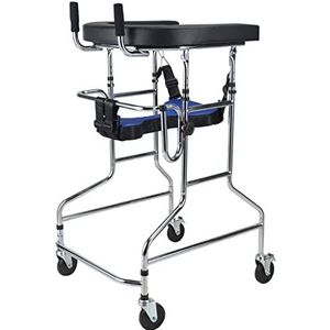 Rechtopstaande Rollator Voor Volwassenen - In Hoogte Verstelbare Loophulpmiddelen Voor Zwaar Gebruik Met 4 Vergrendelbare Universele (S : 100-125cm-B)