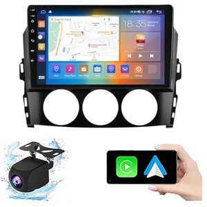 Android 13.0 2 Din Autoradio 10"" Touchscreen Auto Stereo Voor Mazda mx-5 2008-2015 Met Draadloze Carplay Android Auto GPS Navigatie AHD Omgekeerd Beeld Stuurwielbediening(P6(6G+128G))