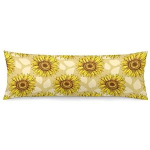 Zonnebloemen veld kussensloop zachte bedrukte kussensloop kussenhoes kussenhoes beschermer voor bank bed hotel decor 50 x 137 cm