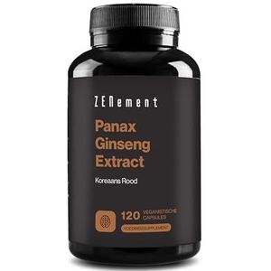 Panax Ginseng Extract – 50 mg Ginsenosiden per Capsule, 2375 mg Volledige Plant Equivalent – Vegan, Zonder Additieven, Niet-GGO – 120 Capsules – Zenemen