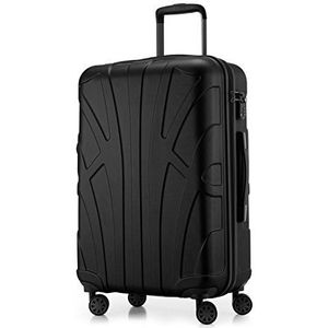 Suitline harde koffer trolley check-in bagage, TSA, 66 cm, ca. 58 liter, 100% ABS mat zwart