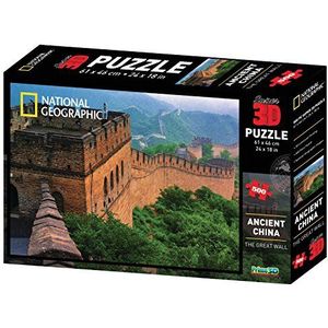 National Geographic Super Oude China/Grote Muur van China 3D Effect Puzzel (500-Stuk)