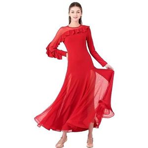 MLYYX Klassieke ballroomdansjurk voor dames trainingskleding Foxtrot Waltz Latijnse dansjurken mesh trainingsrok Cha Cha