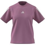 adidas Mujer ESSENTIALS 3-STRIPES SLEEVE COTTON T-SHIRT, st tropic bloom/white, XL