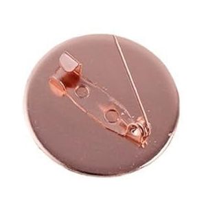 Broche Pin Trays met, Clasps Pin Disk Base， 10st 20mm 25mm Ronde Pin Messing Blank Pin Broche Base Tray Bezel DIY Sieraden Vinden (Kleur: Brons, Maat: 25mm Base Blank) (Color : Rose Gold, Size : 25m
