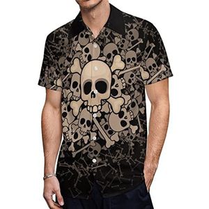 Skulls And Bones Hawaiiaanse shirts voor heren, korte mouwen, casual overhemd met knopen, vakantie, strandshirts, 4XL