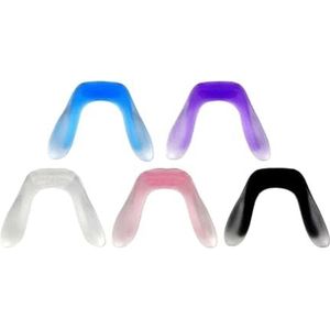 U-vormige siliconen neuspads for brillen, 5 stuks insteekbare neusbrugpads met haakneuspads(Light red)