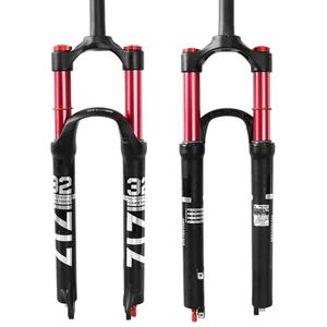 ZTZ MTB-vork, 26/27,5/29 inch, dubbele luchtkamer met ABS-demping, aluminiumlegering, 9 mm snelsluiting (rood, 29)
