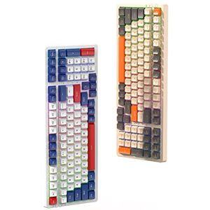 SanSixi Nieuwe K98 100 toetsen Mechanisch Gaming Toetsenbord Drie Modus Hot Swap Mechanisch Toetsenbord Gaming Oplaadbaar RGB Type-C Toetsenbord (Twilight/Geel Schakelaar)