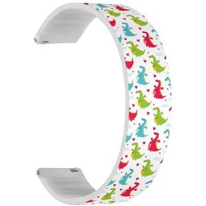 Solo Loop band compatibel met Forerunner 645/645 Music, Forerunner 55, Garmin Forerunner 245/245 Music (grappige drakenprint kinderen), snelsluiting, 20 mm rekbare siliconen band, accessoire,