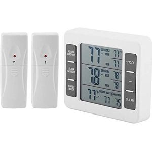 Koelkastthermometer Draadloze digitale display Vriezer Temperatuurmonitor Koelkastthermometer met 2 stuks sensor en min/max alarm