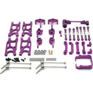 Afstandsbediening auto metalen upgrade onderdelen geschikt for Weili 144010 144001 02 124017-16-18-19(PURPLE)