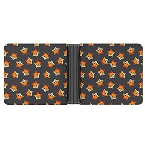 Grappige Fox Star lederen portemonnee minimalistische blokkerende tweevoudige portefeuilles slanke portemonnee met 6 creditcards