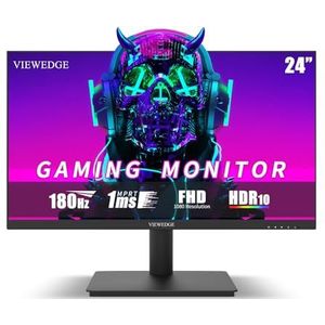 Viewedge 24 Inch Gaming Monitor with 180Hz, VA 1ms, FHD 1080p and HDR 10 PC Computer Monitor with 100% sRGB, Bluelight Filter, 2 HDMI & 1 DP Port, Support Freesync and Wall Mounted