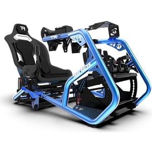 Trak Racer Alpine Racing TRX Hybrid Simulator Cockpit Verstelbaar Formule GT Positie Compatibel Met Fanatec Thrustmaster Logitech Simagic Moza Stuur Pedalen Shifters Zwart Aluminium Staal Racingrig