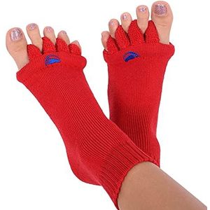 Happy Feet originele voet uitlijning sokken met scheider ROOD S