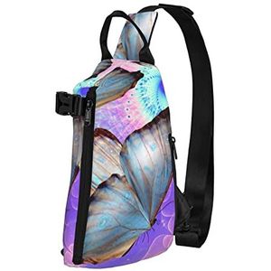 WOWBED Bloemen KleurrijkGedrukt Crossbody Sling Bag Multifunctionele Rugzak voor Reizen Wandelen Buitensporten, Zwart, One Size