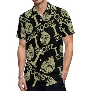 Boost Engine Auto Racing Pasgeboren Heren Korte Mouw Shirts Casual Button-down Tops T-shirts Hawaiiaanse Strand Tees XL