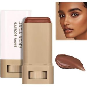 Lushaco Skin Tint, Getinte serumfoundation, Serum Boosted Skin Tint Balm, Getinte vaste vochtinbrengende stick voor wangen, natuurlijke finish make-up, lichtgewicht, verheldert en hydrateert (#02)