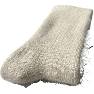 YIJIANUO Wollen sokken dames dames winter warme vrouwen sokken super dikker effen schapenwol tegen koude sneeuw thermische sokken zacht 1 paar, Beige, 71 EU