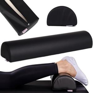 HABYS Opbergrol, halfrond, nekrol, knierol, steunrol, nekkussen, steunkussen voor massage en therapie, MDR-certificering, knierol in afmetingen: 60 x 15 x 10 cm, zwart