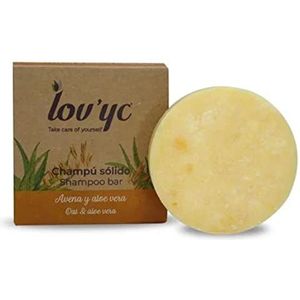 Lov'yc Haarverzorgingsshampoo, havermout en aloë vera solido shampoo (50 gram)