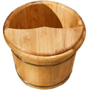 Houten voetbadset, voetenbad met deksel, voetenbad met voetbad, houten voetbad, verdikte thuisbademmer for slaapkamer, badkamer, thuisgebruik(26cm)