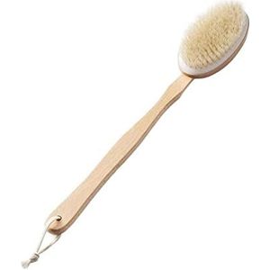 JINGYAN Gootsteenafvoerstopper Houten badborstel met lange steel Massageborstel Wrijfharen Baden Zachte borstel en rugartefact