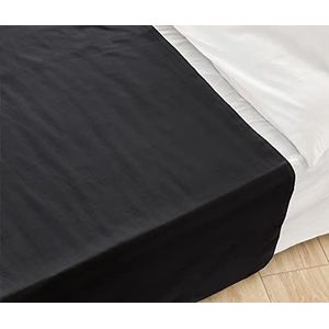 NatureMark Basic bedlaken - zacht en onderhoudsvriendelijk laken van 100% katoen zonder elastiek, huisdoek, vele maten en kleuren, maat: 150 x 250 cm, zwart