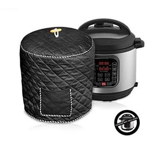 ELR Rijstkokers Cover Stofdichte Cover Compatibel met 8 Quart Instant Pot/Elektrische Snelkookpan, Wasbare Decoratieve Apparaat Cover met Zak voor Accessoires (Zwart, 8 Quart)