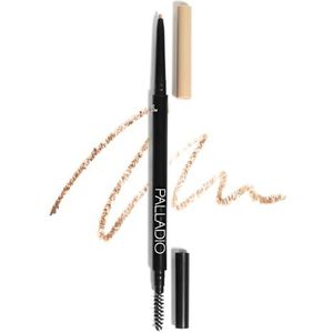 Palladio Beauty Wenkbrauw Definer Potlood, Ultraprecies Draaibaar Oogwenkbrauwpotlood met Langdurige Kracht, Spooley-borstel Mengt Kleur voor Natuurlijke Finish, Geen Wenkbrauwpotloodslijper Nodig, Taupe