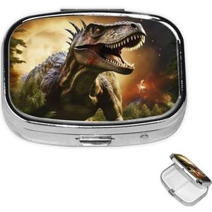 Pil Case Rechthoek 3 Compartiment Pillendoos Ronde Pil Organiseer Metalen Waterdichte Geneeskunde Organizer Doos voor Reizen Kleine Pillen Container Draagbaar voor Supplementen