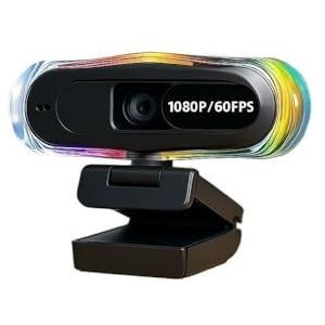 4K & 1080P 60FPS webcam met autofocus, dubbele microfoons, RGB-verlichting, privacy-cover en afspelen for streaming/conferenties(4K AF)