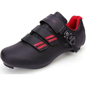 Racefietsschoenen Heren en Dames MTB-fietsschoenen Compatibel SPD-fietsschoen Professionele fietsuitrusting voor buiten Zwart rode racezool