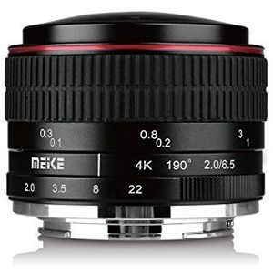 Meike MK 6,5 mm f/2.0 cirkelvormige lens fisheye voor E-Mount camera's NEX 5 A6000 A6300 A6400 A6500