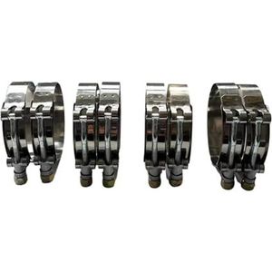 V-bandklem, 304 roestvrijstalen T-boutklem for turbo-supercharger siliconen brandstofslang, verschillende maten(82-90)