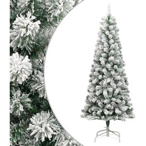 vidaXL Kunstkerstboom met scharnieren en sneeuw 210 cm