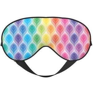 Regenboog kleuren gradiënt blad afdrukken veelzijdige rust helper, zacht slaap oogmasker dubbelzijdig voor yoga, kamperen, zacht slaap oogmasker