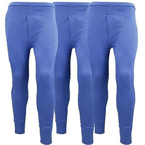 Set van 3 thermische onderbroeken voor heren, lange onderbroek, onderlaag, extreem warm geborsteld aan de binnenkant, ultrazachte broek, leggingsbroek, Blauw, XL