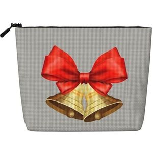 FZGGWYHL Kerst Klokken Gedrukt Fake Hennep Hennep Make-up Bag Dagelijkse Opbergtas, Zwart, Eén maat, Tas Organizer