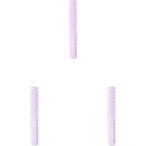 3 set van Mannen Vrouwen Haarstyling Kam Kappers Haarknippen Kammen Haarborstel Kapper voor Thuis Professionele Salon Licht Paars