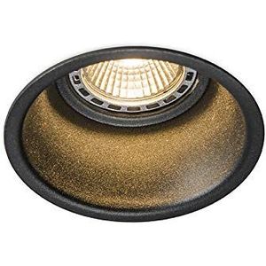 QAZQA - Design Inbouwspot zwart rond - Dept | Woonkamer | Slaapkamer | Keuken - Aluminium Rond - GU10 Geschikt voor LED - Max. 1 x 50 Watt