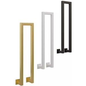 Trapbalusterpalen, U-vormige trapleuning binnen zwart, smeedijzeren leuning buiten(White,110cm(Side))