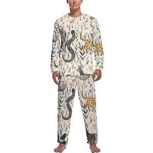 Rainforest Jam Zachte Heren Pyjama Set Comfortabele Lange Mouw Loungewear Top En Broek Geschenken M