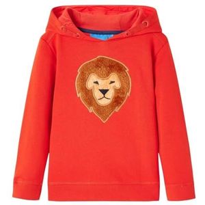 Kindertrui met capuchon 116 rood