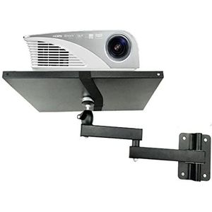 ALcorY LCD-122PR-A sterke projector muurbeugel volledige beweging 360 draaien kantelen 8 kg met plaat flexibele arm opvouwbaar (kleur: met lade)