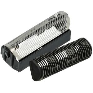 vhbw Combi-Pack 2 x scheeronderdelen compatibel met Braun Action Line, Micron Vario 3 elektrisch scheerapparaat, folie + messenblok, zwart/zilver