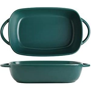 Bak keramische bakplaat Rechthoekige bakpannen Lasagnepannen for het koken van keukentaart, diner, banket en dagelijks gebruik, 2 stuks,A (Kleur: C) (Color : Onecolor)